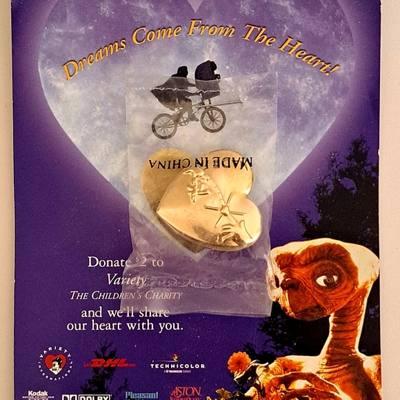 ET Pin Dreams Come From The Heart Vntg 2003 The Children's Charity New On Card - Picture 1 of 5